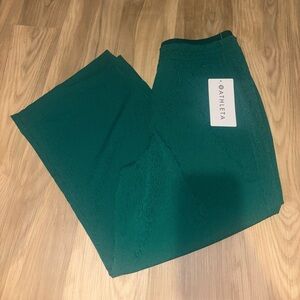 Athleta Echo Wide Crop‎ Teal Green Ankle Pants Size 10 nwt